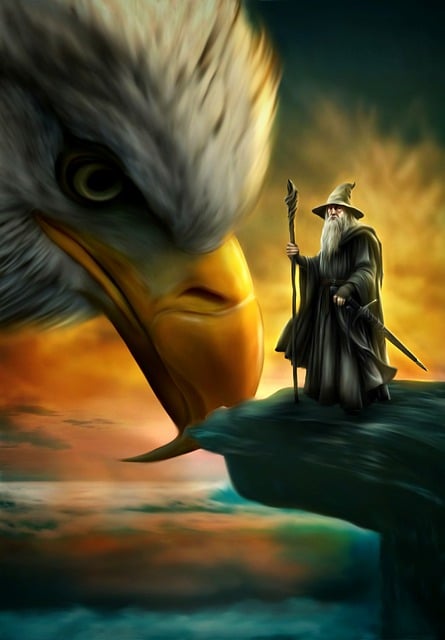 Download free HD stock image of Wizard Eagle Free wizard eagle fantasy illustration
