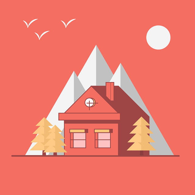 Free House Mountains vector and picture