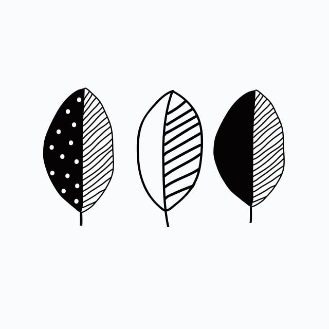 Free leaves doodle line art illustration