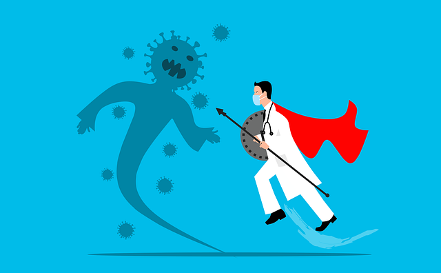 Free doctor fighting virus vector