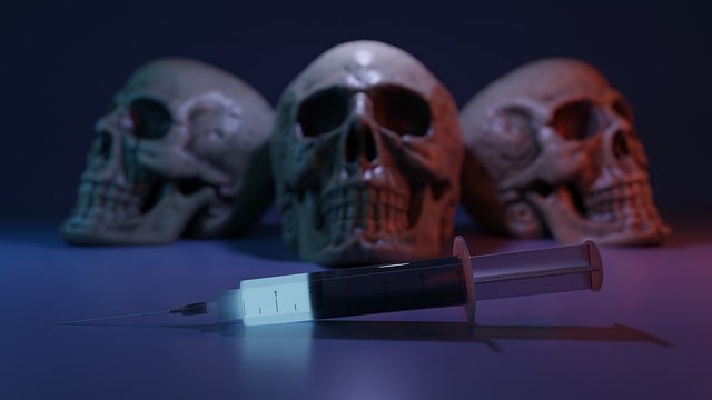 Free skulls syringe vaccine illustration
