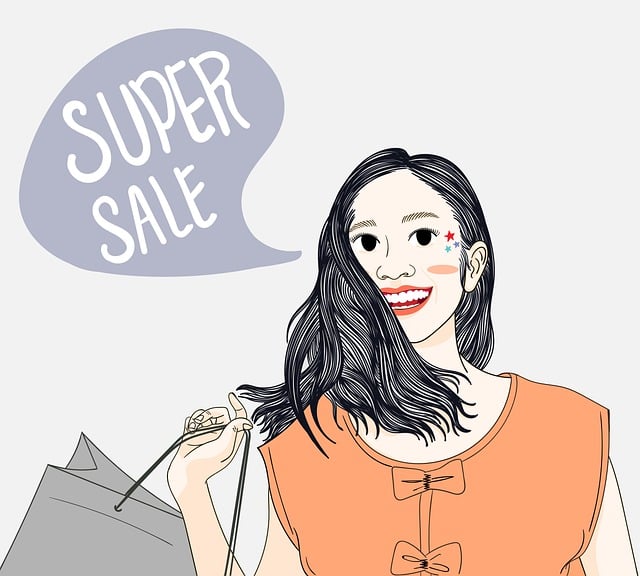 Free shopping girl sale illustration