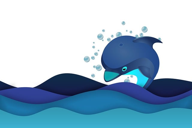 Free dolphin waves ocean illustration
