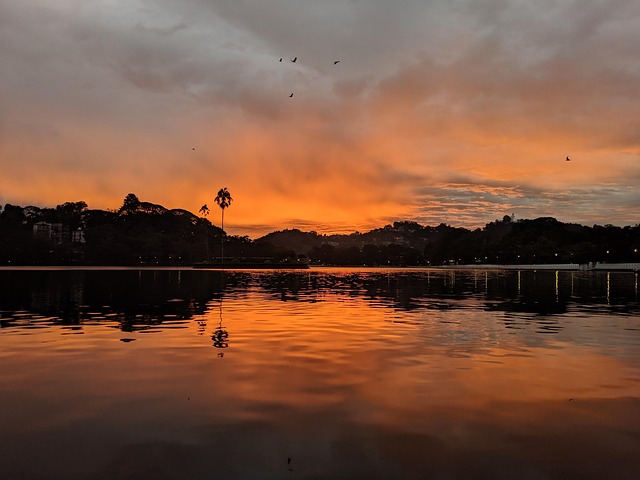 Sri Lanka, Sonnenuntergang, See