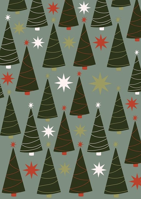 Free christmas trees pattern wallpaper illustration