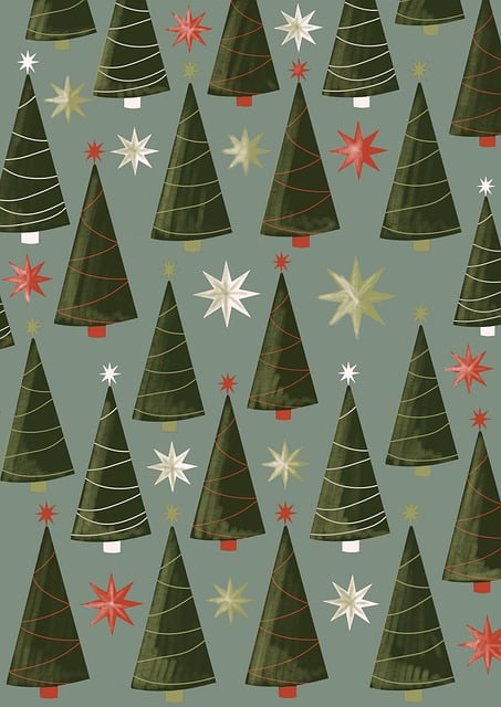 Free christmas trees pattern wallpaper illustration