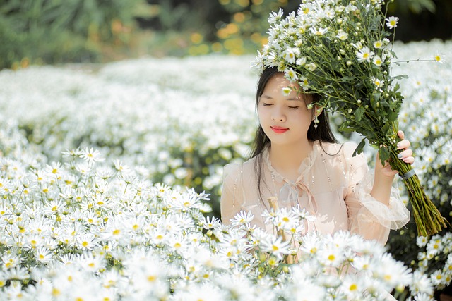 Free Girl Flowers photo and picture