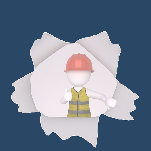 Free construction worker wall breakthrough illustration