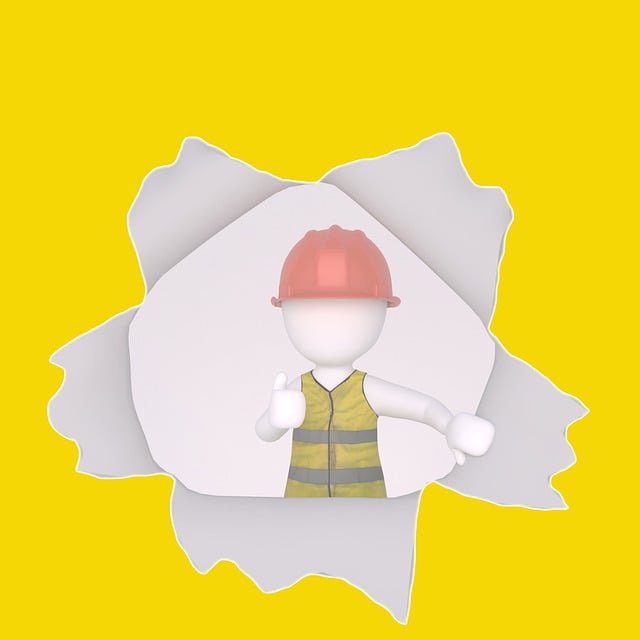 Free construction worker wall breakthrough illustration