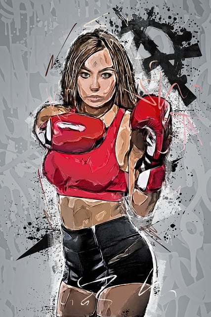 Free woman boxing fitness illustration