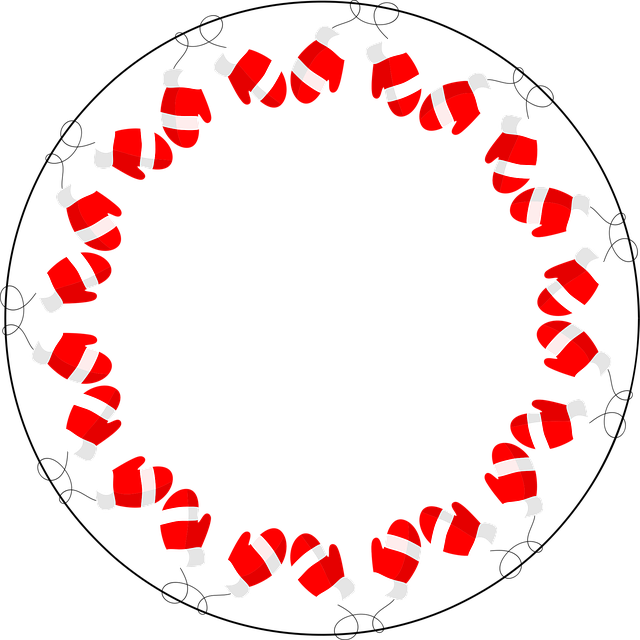 Free mittens frame round vector