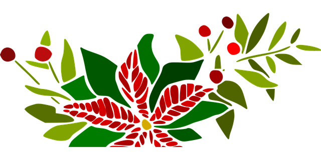 Weihnachtsstern, Stechpalme, Dekoration