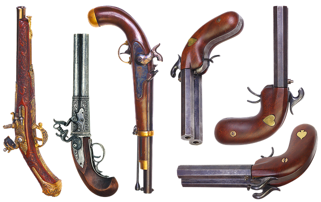 Free gun dueling pistol double-barreled illustration