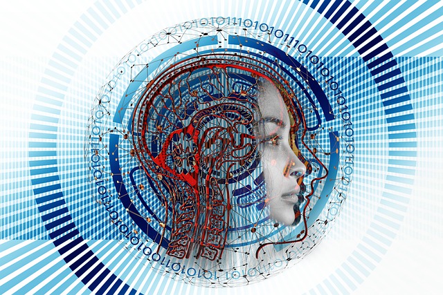 Free woman robot cyborg illustration