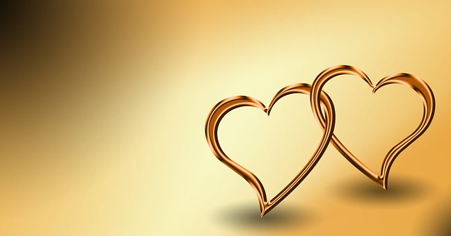 Hjerter, Guld, Elsker, Bryllup, Romantik