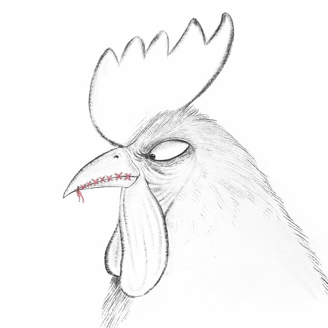 Free rooster symbol caricature illustration