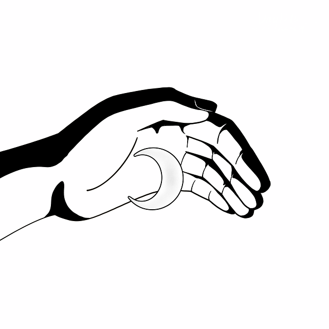 Hand, Maan, Schilderen, Fantasie