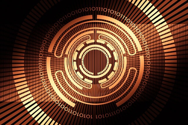 Free computer network binary system illustration