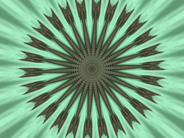 Free mandala kaleidoscope copper illustration