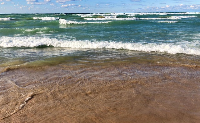Lake Michigan, Sand, Strand, See, Ufer