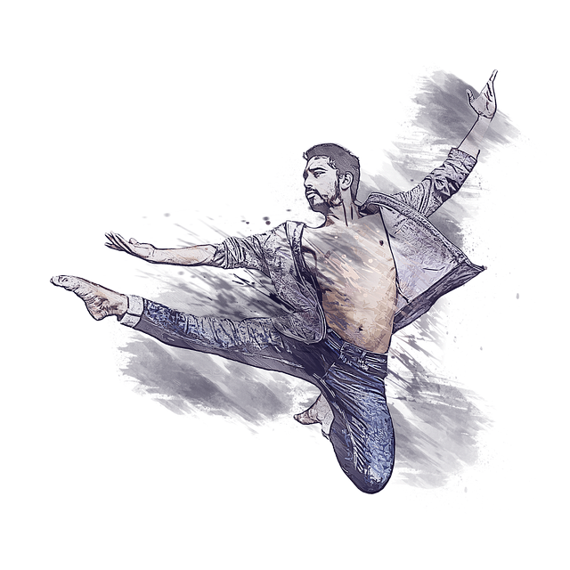 Free man ballet jump illustration