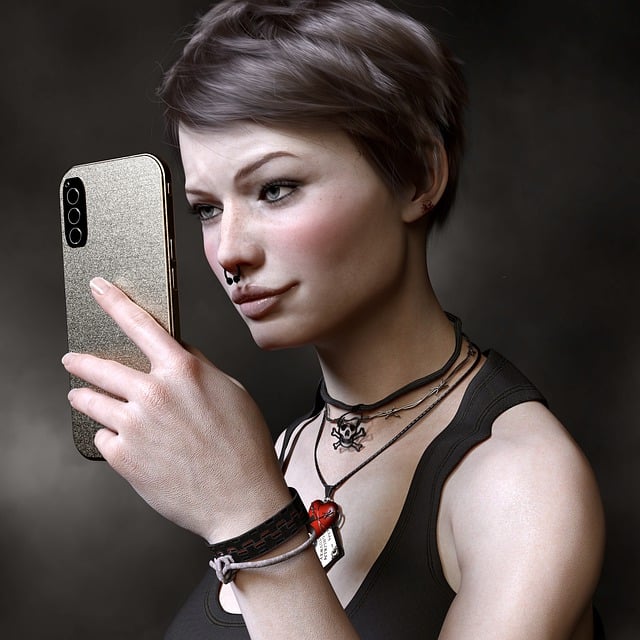 Kvinde, Smartphone, Selfie, Avatar