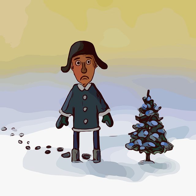 Free man christmas tree snow illustration