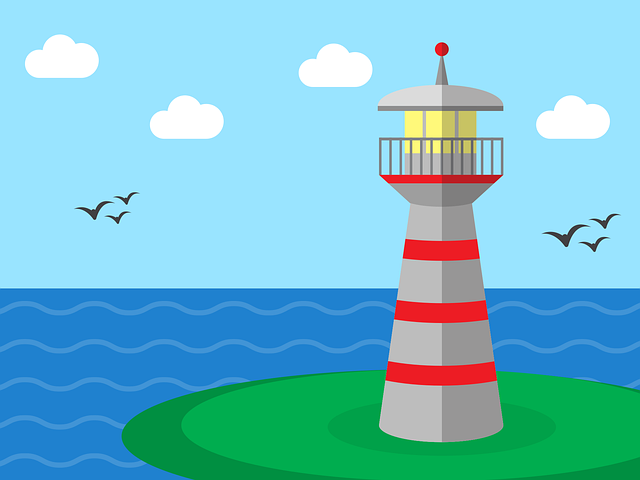 Free Island Lighthouse vector and picture
