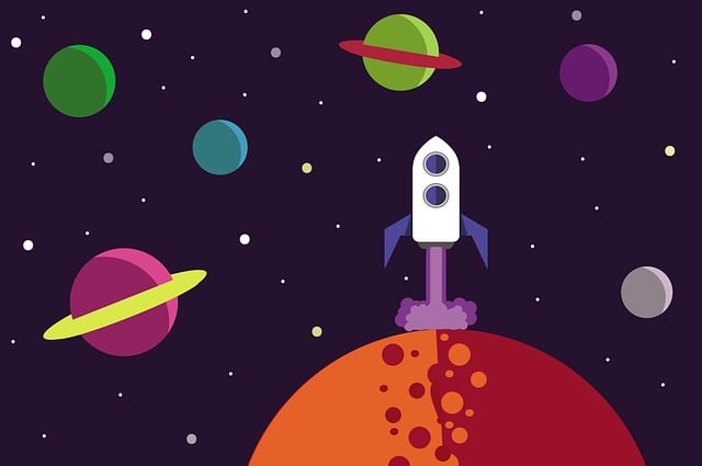 Free moon planets spaceship illustration