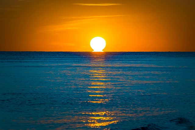 Zonsondergang, Lucht, Zon, Weergave