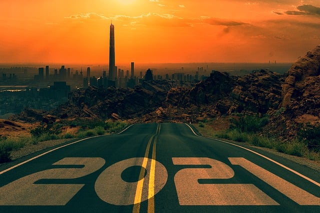 Free road new year 2021 illustration