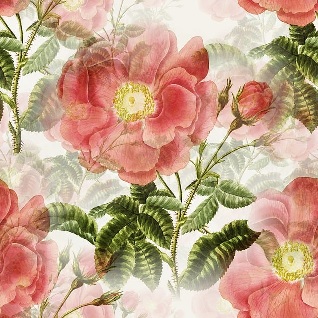 Free flowers vintage background illustration