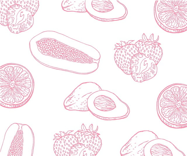 Free fruits halves hand-drawn illustration