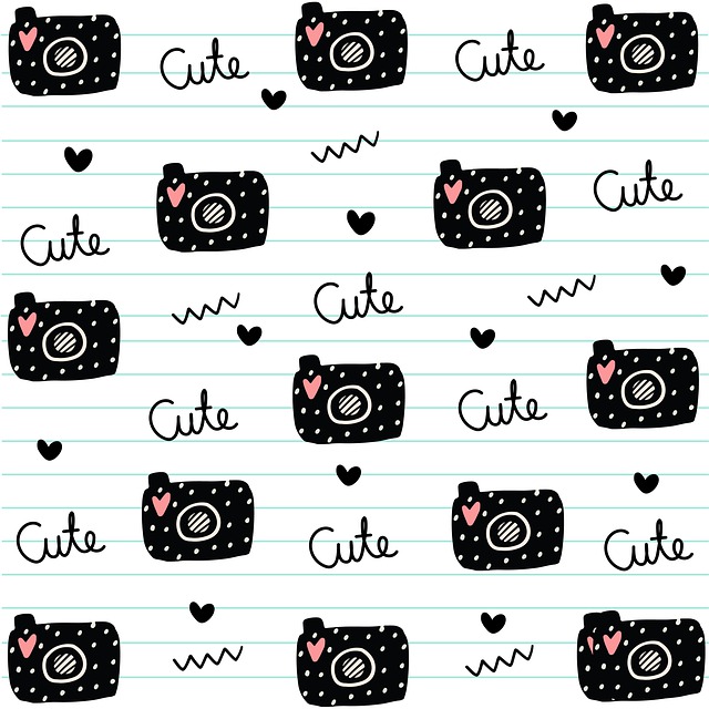 Free cute cameras doodles illustration