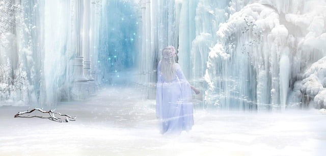 Free woman winter fantasy illustration