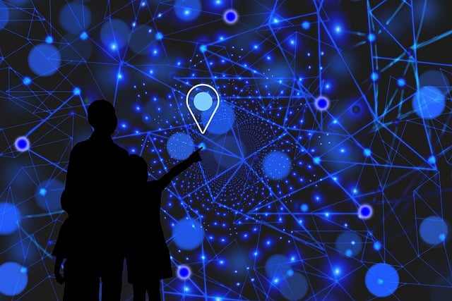 Free silhouette network location illustration