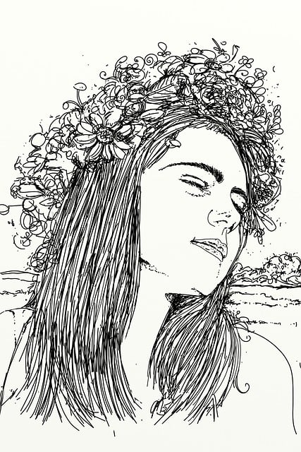 Free woman flowers flower crown illustration