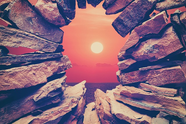 Free Stones Sunset photo and picture