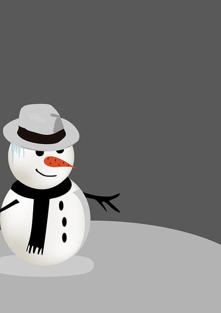 Free snowman christmas card winter illustration