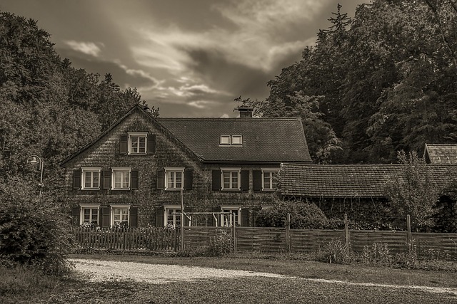 Hus, Bygning, Træer, Skov, Gammel