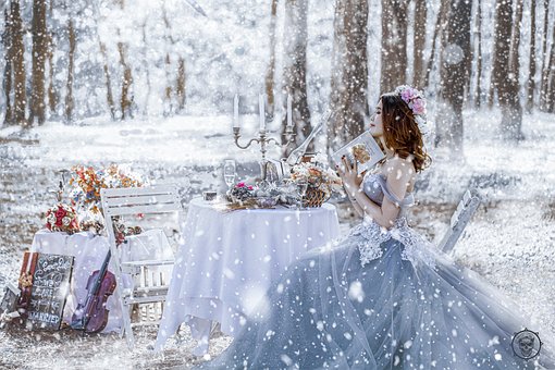 Free Snowfall Beautiful Girl photo and picture