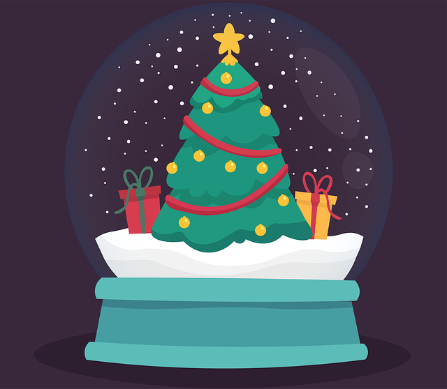 Free snow globe christmas tree christmas decor illustration