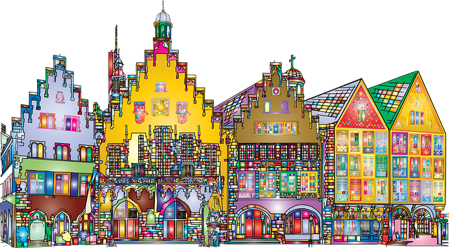Free city buildings architecture illustration