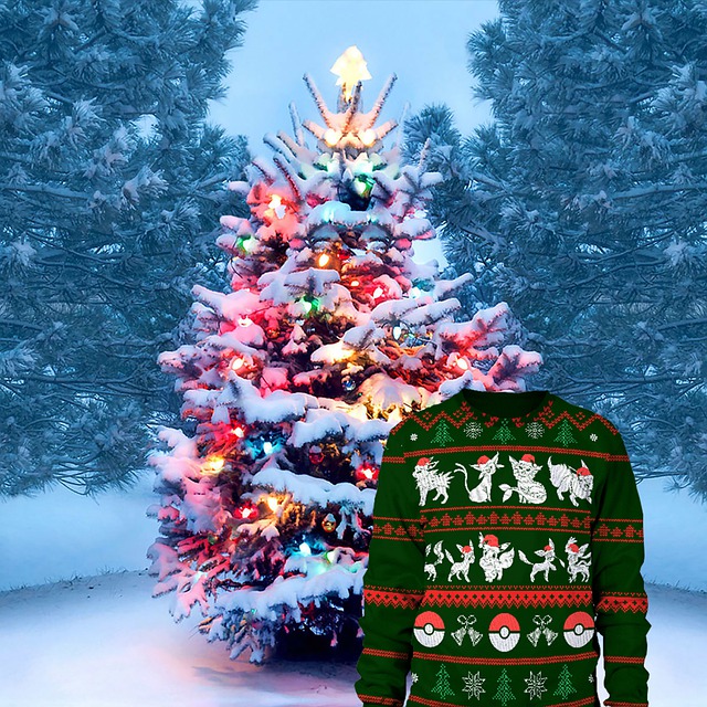 Kersttrui, Sweater, Kerstboom, Groen