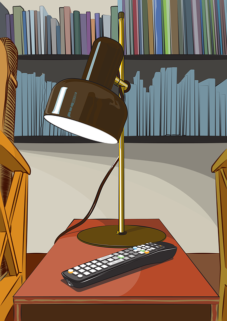 Free lamp light tv remote vector