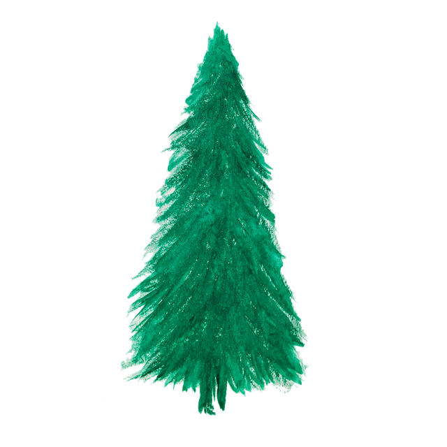 Free pine tree watercolor illustration