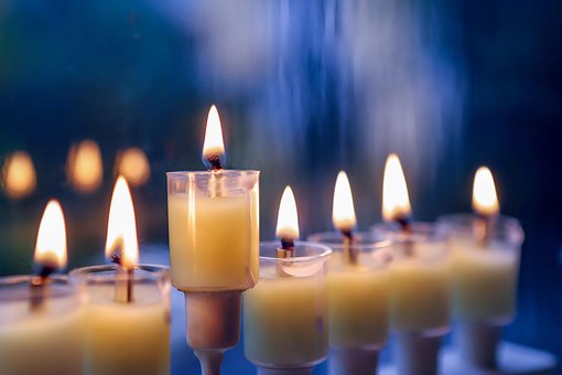 Velas, Luces, Llamas, Ventana, Lluvia