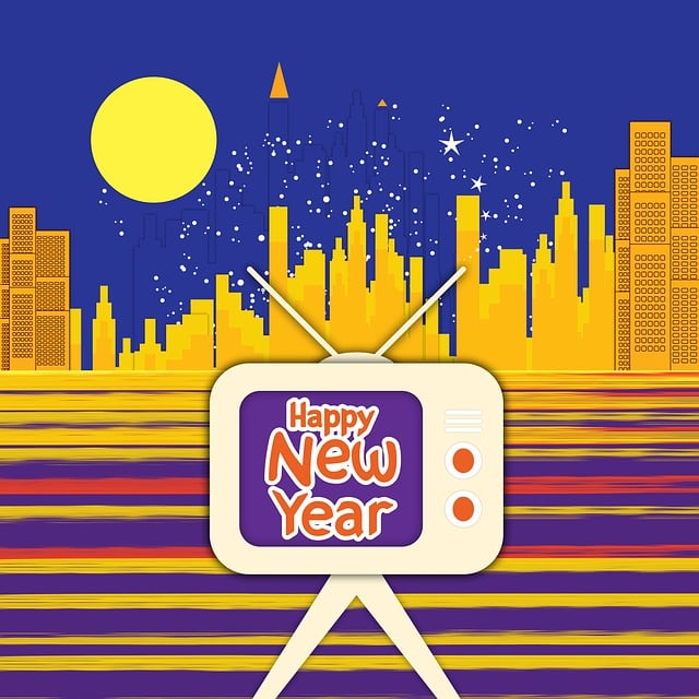Free happy new year newyear 31 december orange-blue illustration