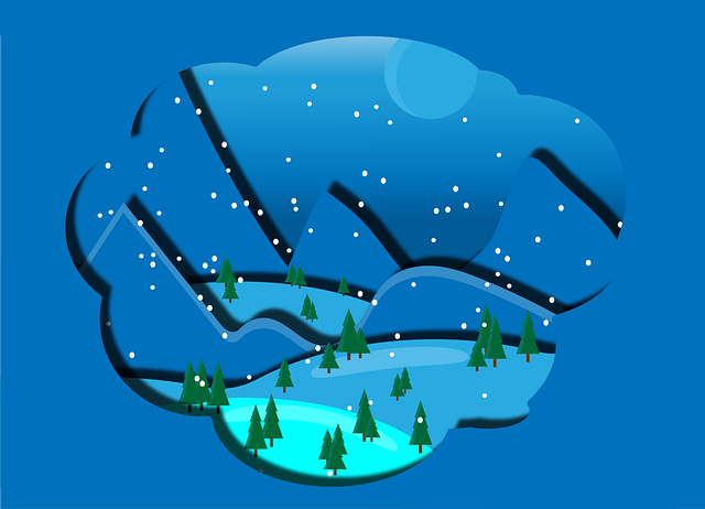 Free mountains trees snow vector