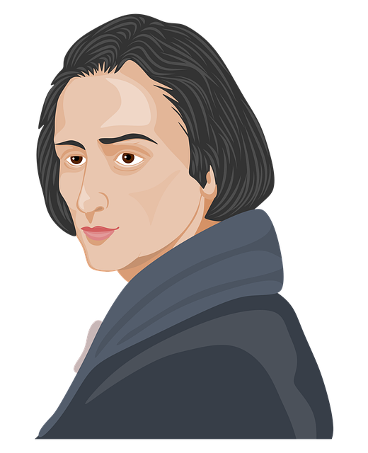 Free man franz liszt composer illustration